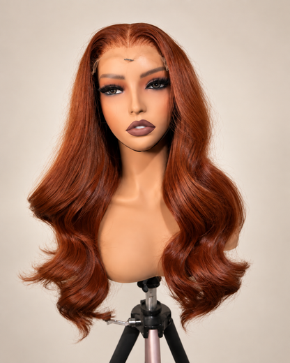 22” Toks Raw Wavy Burnt Orange Wig