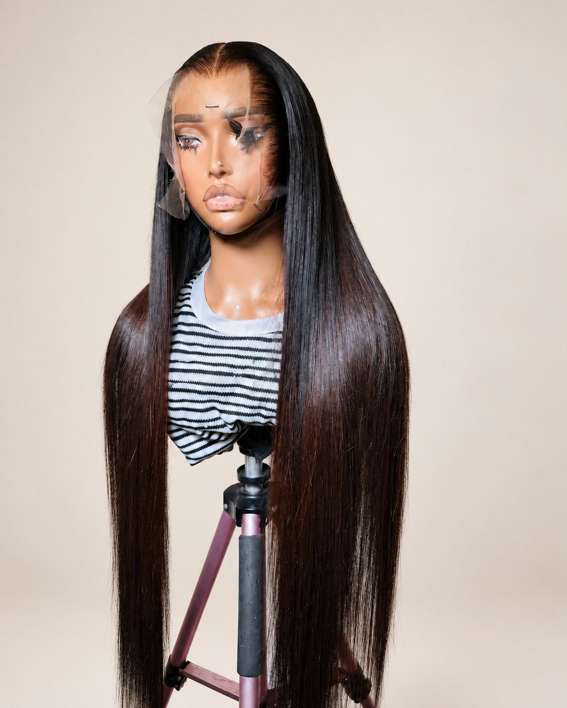 32” Premium Raw Donor Bone Straight Wig
