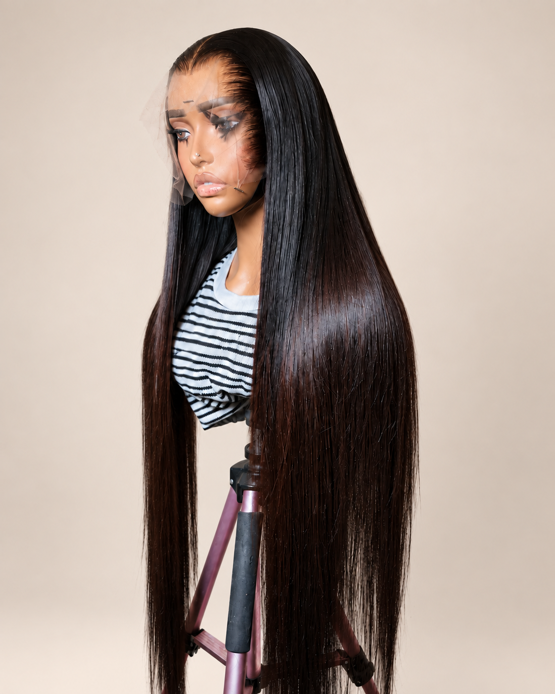 32” Premium Raw Donor Bone Straight Wig