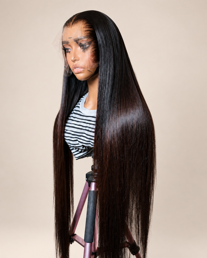 32” Premium Raw Donor Bone Straight Wig
