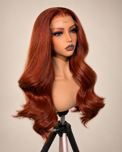 22” Toks Raw Wavy Burnt Orange Wig