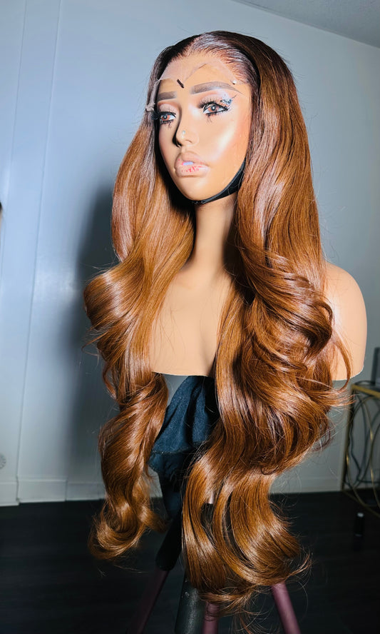 28” Lulu Golden Brown Wavy Raw Donor Wavy