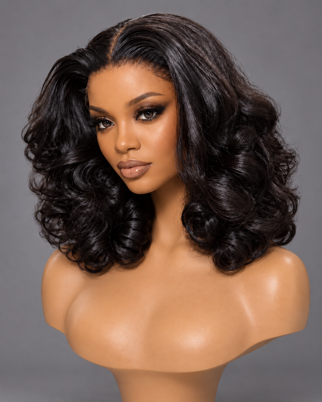 Full Moon Indian Hair Bouncy Natural Curls Frontal Wig