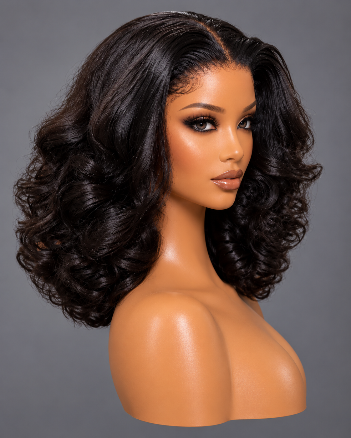 Full Moon Indian Hair Bouncy Natural Curls Frontal Wig