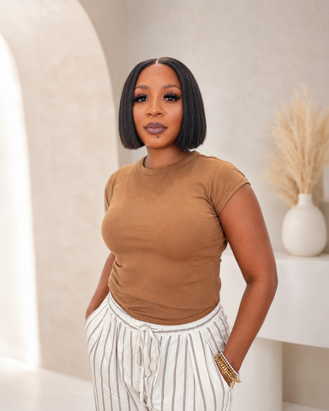 8” Chin Bob Glueless Wig